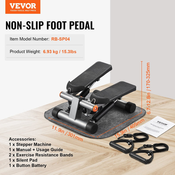 Vevor Stair Stepper For Exercise At Home Mini With Resistance Band Step Machines