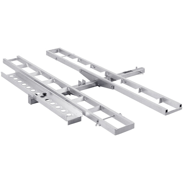 Vevor Motorcycle Carrier 2 Bike 272.15Kgs Aluminum Hitch Mount Loading Ramp Scooter Dirt Trailer Hauler Ratchet Straps And Stabilizer For Truck With 2