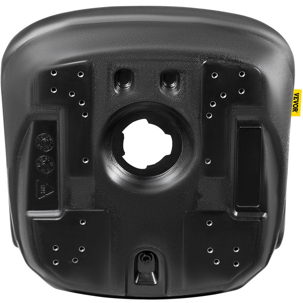 Vevor Universal Lawn Tractor Seat Replacement Compact High Back Mower Black Vinyl Forklift Central Drain Hole Skid Steer With Mounting Bolt Patterns O