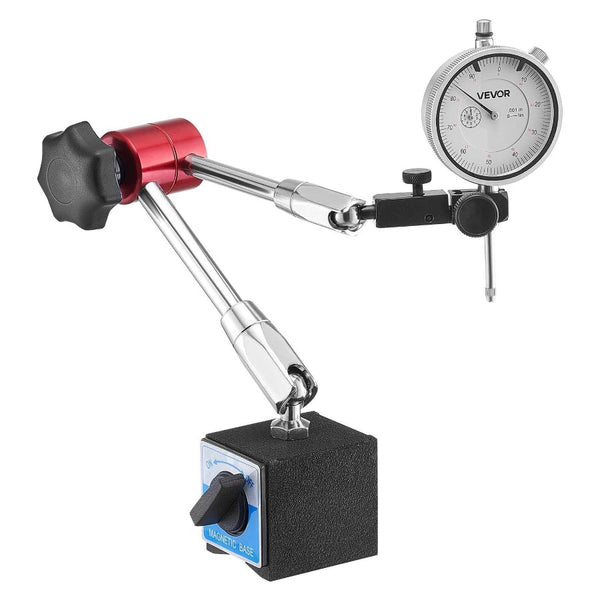 Dial Test Indicator With Magnetic Flexible Base Stand 0.03 Mm Accuracy 25.4Mm Range Fine Adjustable Long Arm Professional For Machine Set Up Narrow Ar
