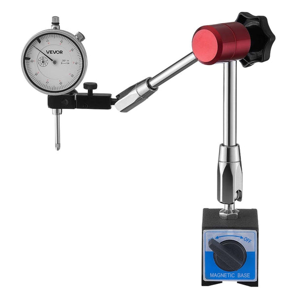 Dial Test Indicator With Magnetic Flexible Base Stand 0.03 Mm Accuracy 25.4Mm Range Fine Adjustable Long Arm Professional For Machine Set Up Narrow Ar