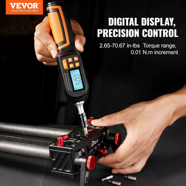 Vevor Digital Torque Screwdriver 1/4" Range 2.65 70.67In/Lb W/ 0.01N.M Increment Screwdrivers & Nutdrivers