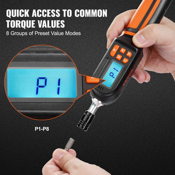 Vevor Digital Torque Screwdriver 1/4" Range 2.65 70.67In/Lb W/ 0.01N.M Increment Screwdrivers & Nutdrivers