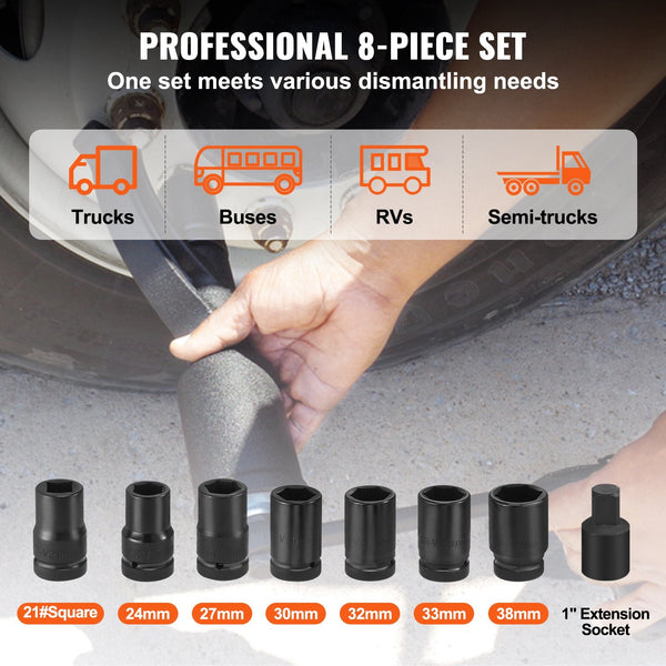 Vevor Torque Multiplier Heavy Duty Wrench Set 1 Inch Drive Lug Nut 1:64 6800N.M Remover With Sockets And Storage Case For Truck Trailer Rv Wrench Sets