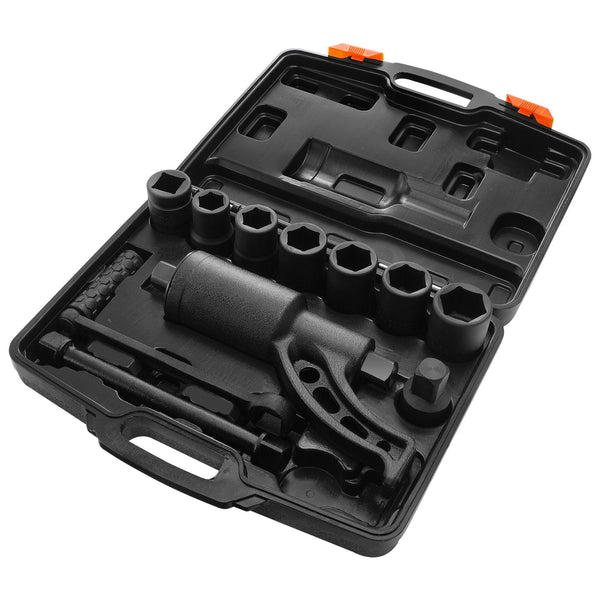 Torque Multiplier Heavy Duty Wrench Set 1 Inch Drive Lug Nut 1:58 4800N.M Remover With Sockets And Storage Case For Truck Trailer Rv Wrench Sets