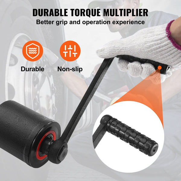 Torque Multiplier Heavy Duty Wrench Set 1 Inch Drive Lug Nut 1:64 6800N.M Remover With Sockets And Storage Case For Truck Trailer Rv Wrench Sets