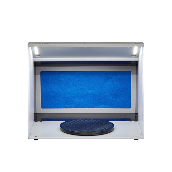 Vevor Airbrush Spray Booth Portable Hobby Paint Kit With 4 Led Light Powerful Dual Exhaust Fans Turntable And 6 Ft Extension Hose For Painting Models