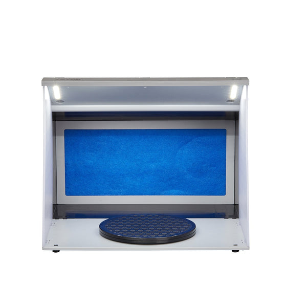 Vevor Airbrush Spray Booth Portable Hobby Paint Kit With 4 Led Light Powerful Dual Exhaust Fans Turntable And 6 Ft Extension Hose For Painting Models