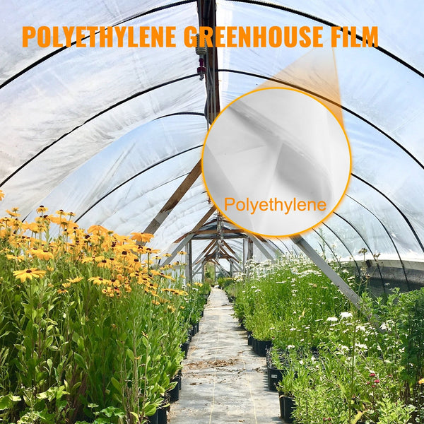 Vevor Greenhouse Film Polyethylene 20X28 Ft Plastic Greenhouses
