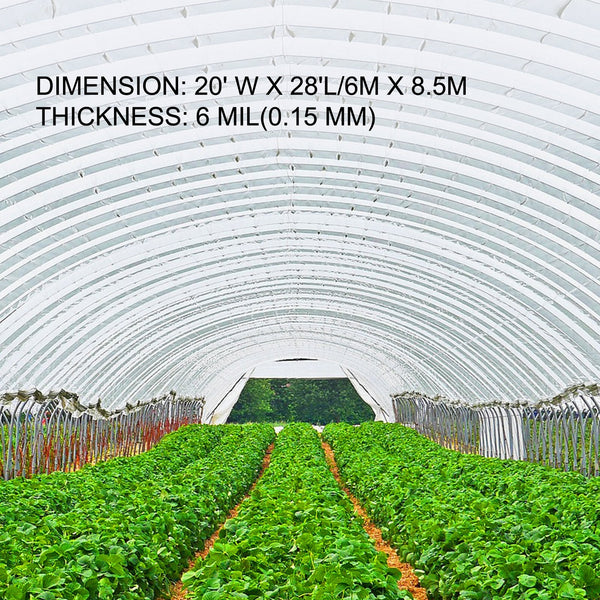 Vevor Greenhouse Film Polyethylene 20X28 Ft Plastic Greenhouses