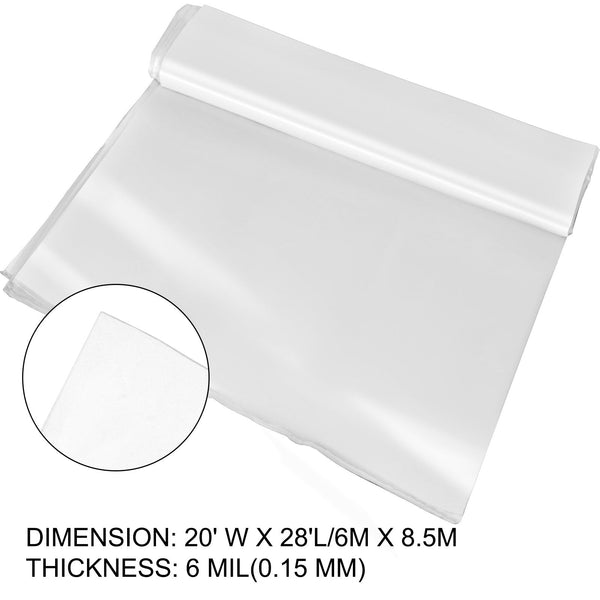 Vevor Greenhouse Film Polyethylene 20X28 Ft Plastic Greenhouses