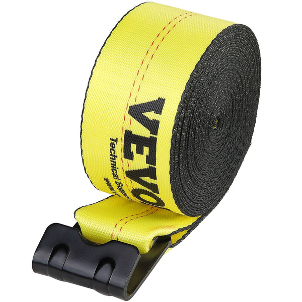 Vevor Winch Straps 10.2Cm X 12.2M 2.7T Load 8.2T Break Flat Hook Tie Down Pack Tow Bars & Winches
