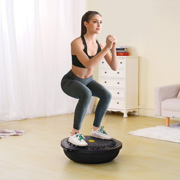 Half Exercise Ball Trainer 26 Inch Balance 1500Lbs Capacity Stability Yoga With Resistance Bands & Foot Pump Strength Fitness For Home Gym Full Body W
