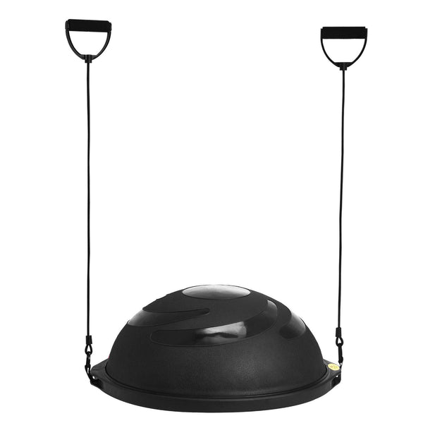 Half Exercise Ball Trainer 26 Inch Balance 1500Lbs Capacity Stability Yoga With Resistance Bands & Foot Pump Strength Fitness For Home Gym Full Body W