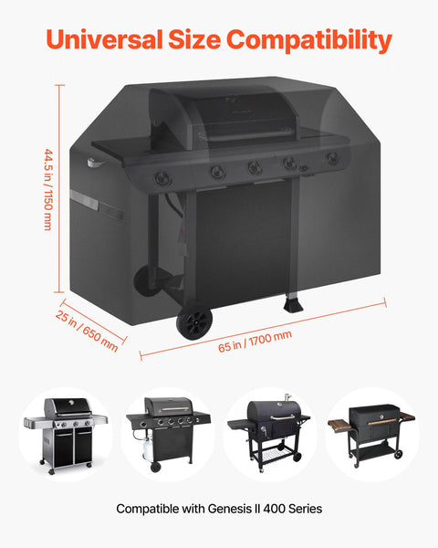 Vevor 65 Inch Grill Cover Heavy Duty Bbq Gas Outdoor Waterproof Barbecue Accessories
