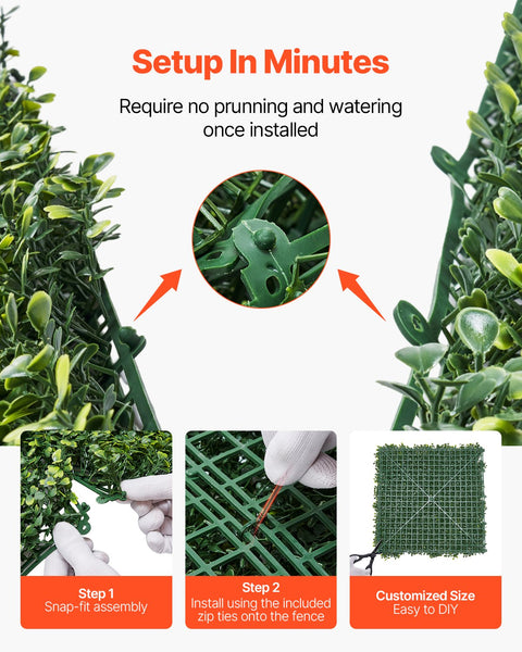 Vevor Artificial Grass Wall Panels 40 X 120 Inch Greenery Hedge Screen Artificial Plant Panels