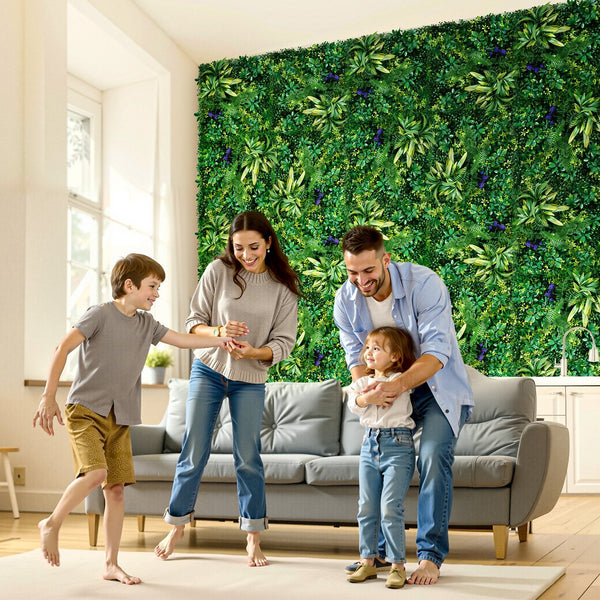 Vevor Artificial Grass Wall Panels 8 Pcs 20 X Inch 3D Greenery Boxwood For Indoor Outdoor Decor Privacy Backdrop Hedge Screen Garden Artificial Plant