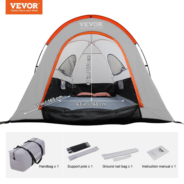 Truck Bed Tent 5.5' 6' Pickup With Rain Layer And Carry Bag Waterproof Pu2000mm Double For Camping Accommodate 3 Person Traveling Outdoor Activities T