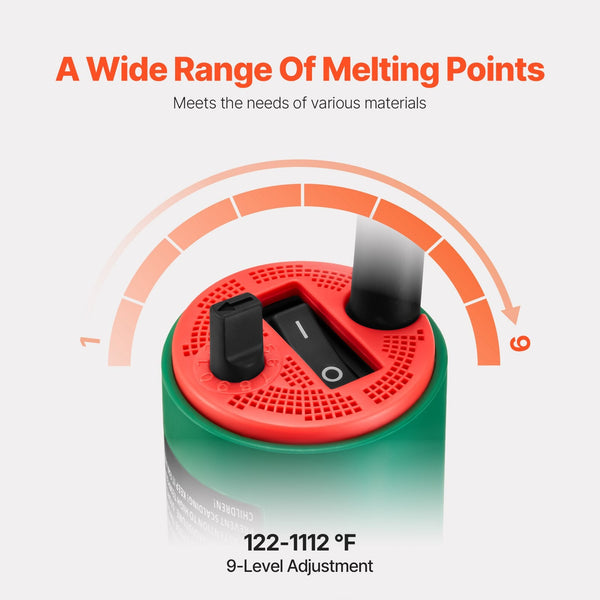 Vevor Hot Air Plastic Welder 1600W Pvc Tpo Vinyl Heat Gun Torch & 9 Accessories Heat Guns