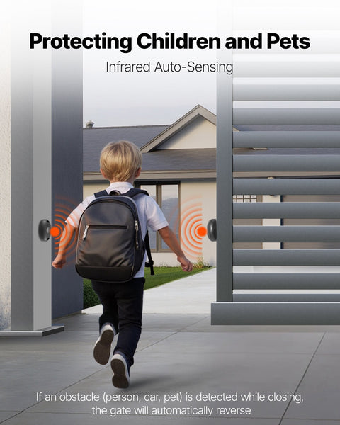 Vevor 280W Electric Sliding Gate Opener 816Kg Chain Drive Infrared Sensor Gate Openers