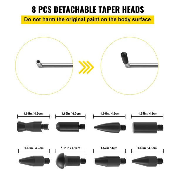 Vevor Rods Dent Puller Stainless Steel Paintless Repair Kits Hail Removal 13 Pcs Dent Repair Kits & Tools