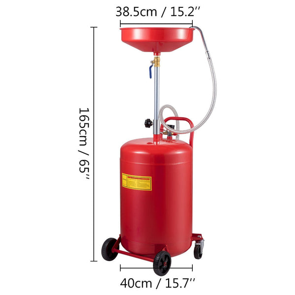Vevor Waste Oil Drain Tank Portable 20 Gallon Air Operated Drainer Fuel Funnels