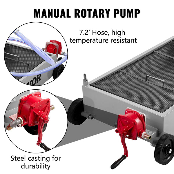 Vevor Low Profile Oil Drain Pan Truck 57 With Pump Hose Casters Placeholder