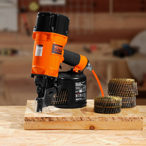 Vevor Cn83n Coil Siding Nailer 50Mm To 83Mm 15 Degree Pneumatic Gun Nail & Staple Guns