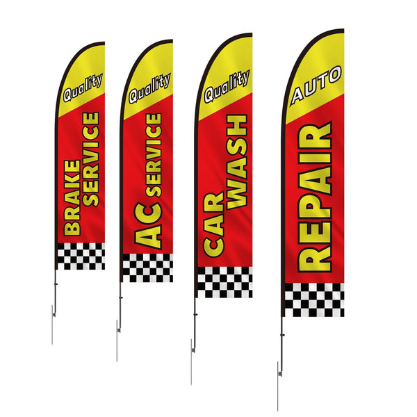 Vevor Auto Repair Advertising Feather Flag Kit Swooper And Poles 16.3 Ft Flags