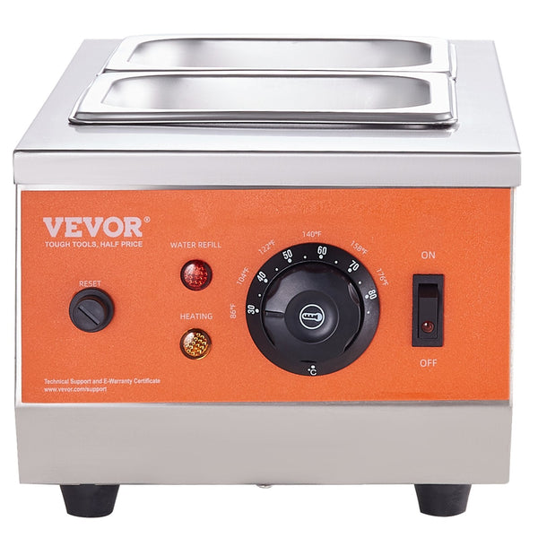 Vevor Chocolate Tempering Machine 2 Tanks Melting Pot With Control 800W Stainless Steel Electric Commercial Food Warmer For Chocolate/Milk/Cream And H
