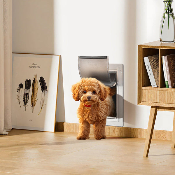 Pet Door 23.6 X 33.5 Cmametalaframe With Lock Anda3 Flap System Weatherproof Doggy Easy To Install Interior Or Exterior Walls Suitable For Cat Doggie