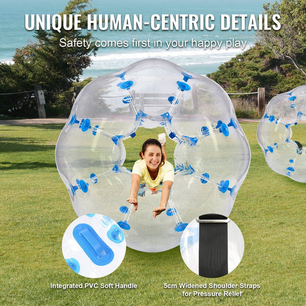 Vevor Inflatable Bumper Ball 1 Pack 4Ft/1.2M Body Sumo Zorb Balls For Teen & Adult 0.8Mm Thick Pvc Human Hamster Bubble Outdoor Team Gaming Play Boppe