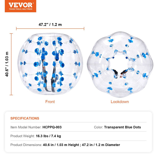 Vevor Inflatable Bumper Ball 1 Pack 4Ft/1.2M Body Sumo Zorb Balls For Teen & Adult 0.8Mm Thick Pvc Human Hamster Bubble Outdoor Team Gaming Play Boppe