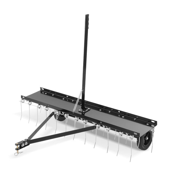 Tow Behind Dethatcher 1219Mm With 24 Spring Steel Tines Lawn Rake For Atv Or Mower Lift Handle Garden Farm Grass Lawn Mower Parts