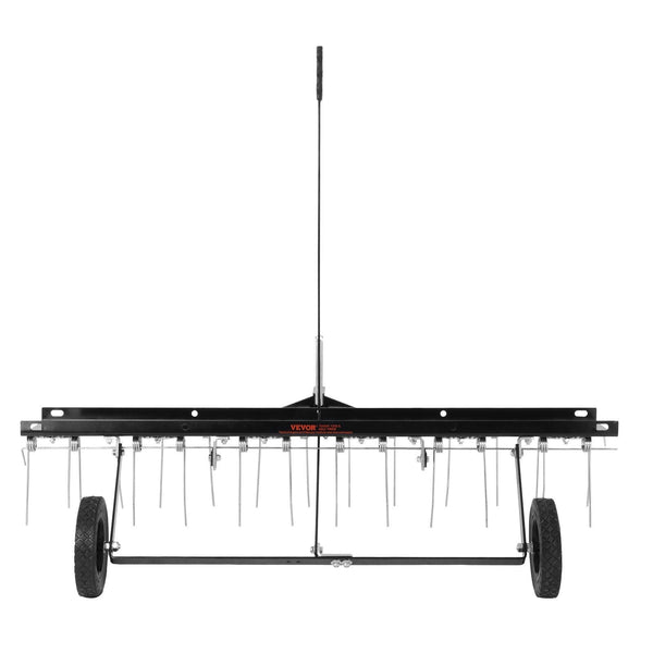 Tow Behind Dethatcher 1219Mm With 24 Spring Steel Tines Lawn Rake For Atv Or Mower Lift Handle Garden Farm Grass Lawn Mower Parts