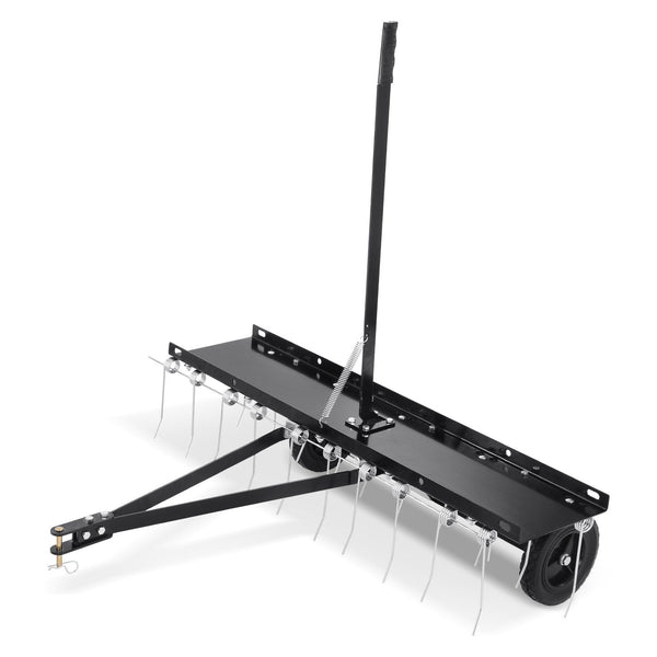 Tow Behind Dethatcher 1015Mm With 20 Spring Steel Tines Lawn Rake For Atv Or Mower Lift Handle Garden Farm Grass Lawn Mower Parts