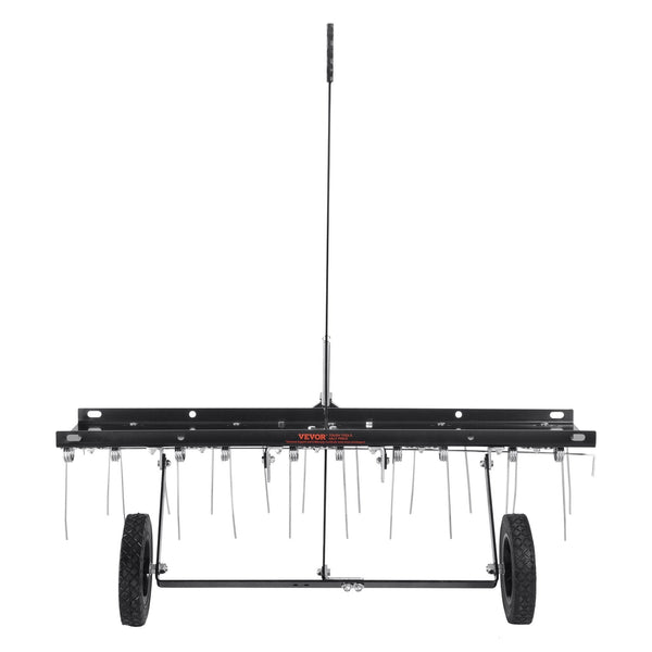 Tow Behind Dethatcher 1015Mm With 20 Spring Steel Tines Lawn Rake For Atv Or Mower Lift Handle Garden Farm Grass Lawn Mower Parts