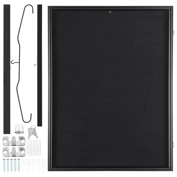 Vevor Jersey Display Frame Case 590 X 790 40 Mm Large Lockable Sport Shadow Box With 98% Uv Protection Pc Glass And Hangers For Baseball Basketball Fo