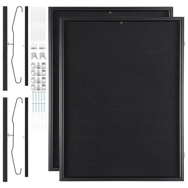 Vevor 2Pcs Jersey Display Frame Case 590 X 790 40 Mm Large Lockable Sport Shadow Box With 98% Uv Protection Glass And Hangers For Baseball Basketball