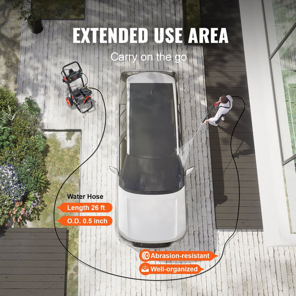 Vevor Gas Pressure Washer Powered 3400 Psi 2.6 Gpm 210Cc 5 Nozzles Pressure Washers