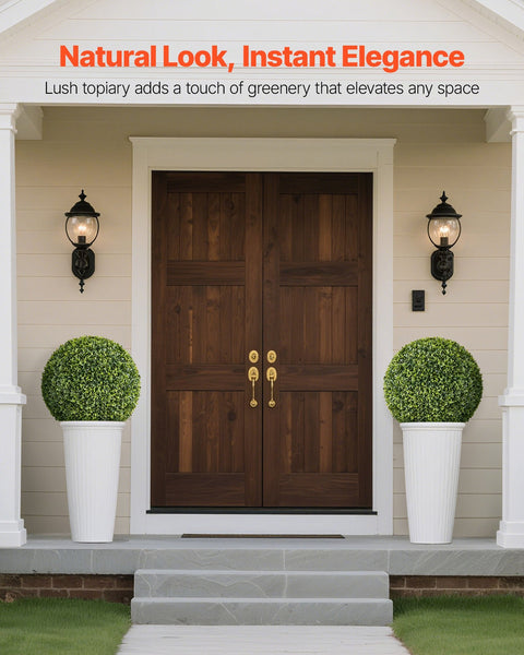 Artificial Topiary Ball 584Mm Faux Boxwood Plant Balls Fake Silk Tree Look Real Easy Assembly Green Artificial Plants