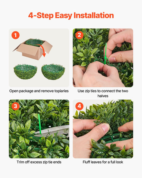 Artificial Topiary Ball 584Mm Faux Boxwood Plant Balls Fake Silk Tree Look Real Easy Assembly Green Artificial Plants