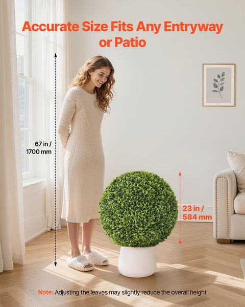 Artificial Topiary Ball 584Mm Faux Boxwood Plant Balls Fake Silk Tree Look Real Easy Assembly Green Artificial Plants
