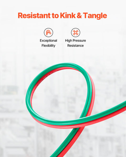 Vevor Oxygen Acetylene Hose 1/4 Inch X 50Ft With 9/16" 18 Lh/Rh B Fittings Grade Welding Torch Twin 300Psi Maximum Working Pressure For Cutting Solder