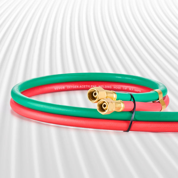 Vevor Oxygen Acetylene Hose 1/4 Inch X 50Ft With 9/16" 18 Lh/Rh B Fittings Grade Welding Torch Twin 300Psi Maximum Working Pressure For Cutting Solder