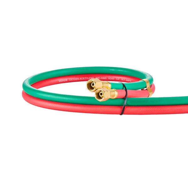 Vevor Oxygen Acetylene Hose 1/4 Inch X 50Ft With 9/16" 18 Lh/Rh B Fittings Grade Welding Torch Twin 300Psi Maximum Working Pressure For Cutting Solder