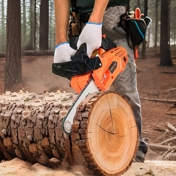 25 Cc Gas Chainsaw 305 Mm Powered 0.75 Kw Saw With Non Slip Handle Dual Fuel Tanks For Wood Cutting Tree Trimming And Land Clearing Chainsaws