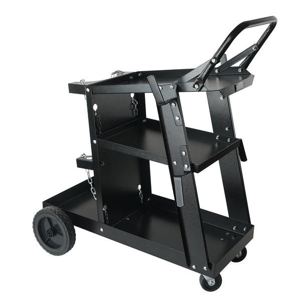 Welding Cart 3 Tier Welder Heavy Duty With 400 Lbs Weight Capacity 360 Swivel Wheels Tank Storage Safety Chains Rolling Mig For Tig Arc Mma Plasma Cut