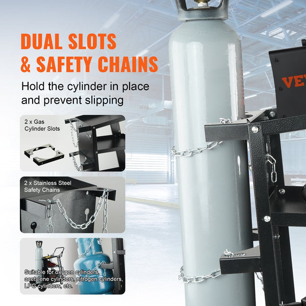 Welding Cart 3 Tier Welder Heavy Duty With 400 Lbs Weight Capacity 360 Swivel Wheels Tank Storage Safety Chains Rolling Mig For Tig Arc Mma Plasma Cut