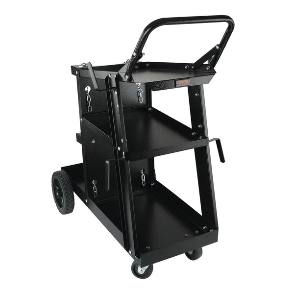 Welding Cart 3 Tier Welder Heavy Duty With 400 Lbs Weight Capacity 360 Swivel Wheels Tank Storage Safety Chains Rolling Mig For Tig Arc Mma Plasma Cut